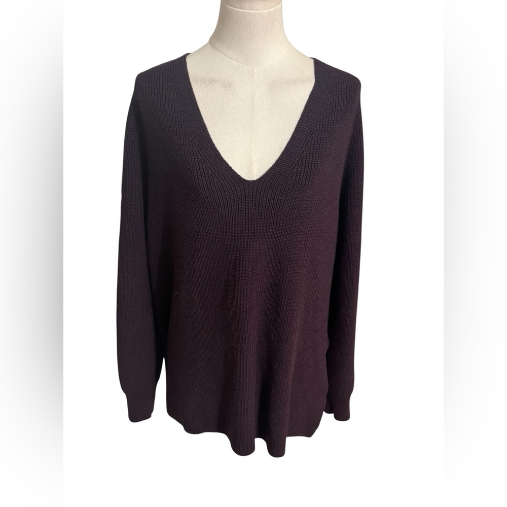 Athleta Switchback Pullover Sweater V-Neck Purple… - image 2